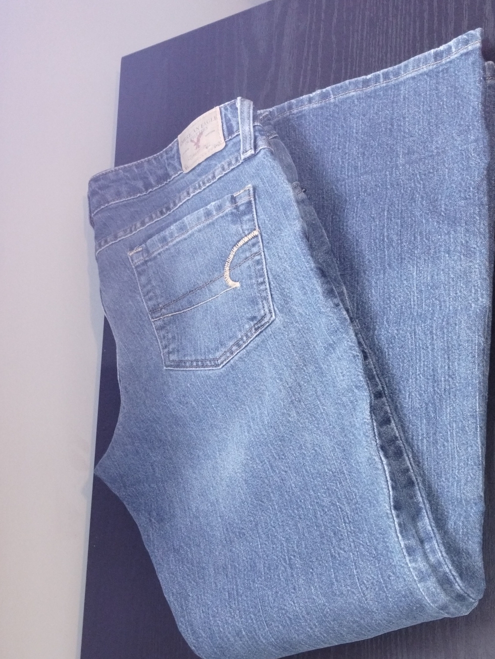 American Eagle Outfitters Light Wash Stretch Skinny Flare Leg Jeans